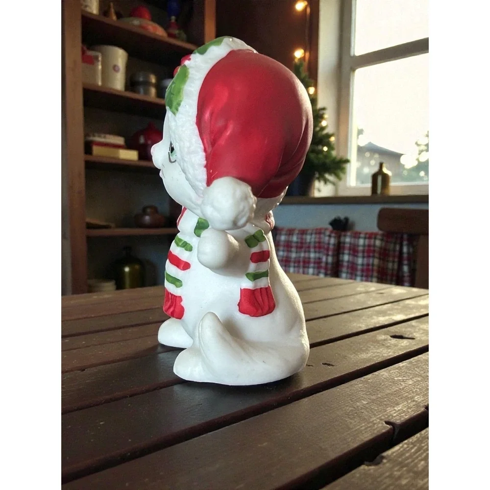 Vintage Lefton Christmas 1990 (1) White Cat Kitten Figurines. About 2